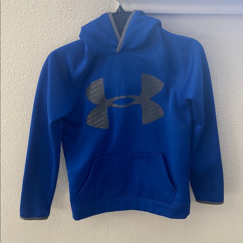 Under Armour Kids Blue Hoodie Size Medium Size M Boys Youth Hooded Sweatshirt
